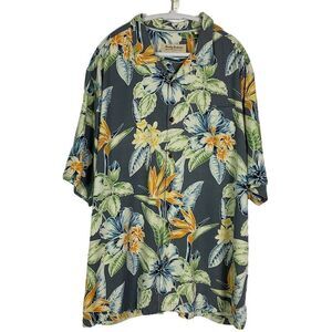 Tommy Bahama Heritage Tortola Silk Hawaiian Shirt 2XT 100% Silk, Tropical Floral
